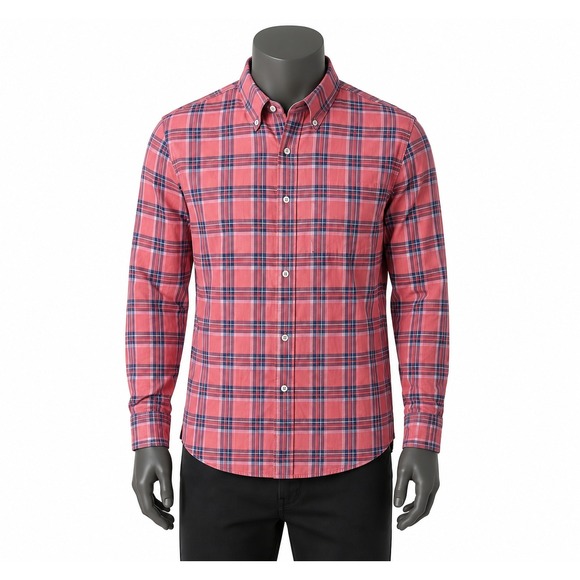 ROWM Other - ROWM Mens Large Pink Purple Plaid Long Sleeve Button Down Stretch Shirt L
